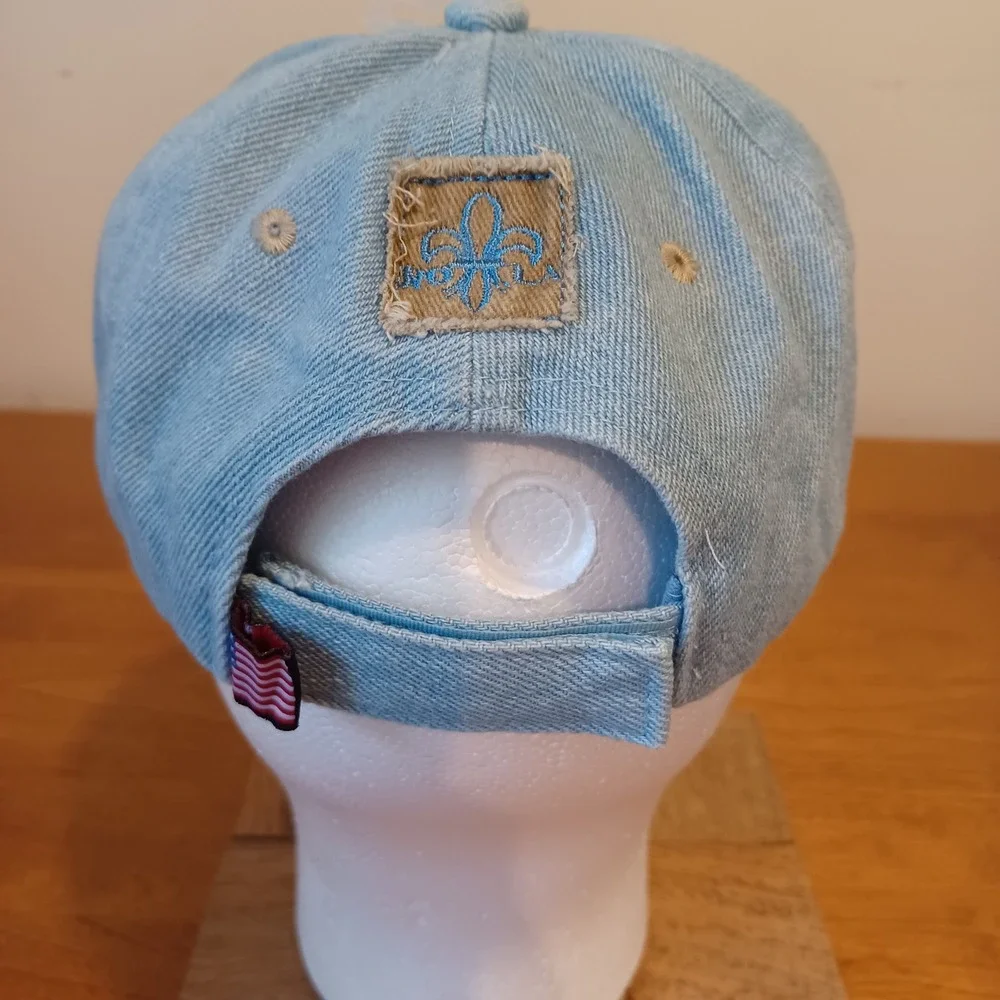 Sun Products Hat Unisex Adult Blue New Orleans Denim Fleur-de-Lis Souvenir Cap